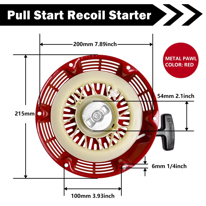 Sutmorly Recoil Starter Replacement for Honda Gx340 Gx390 11hp 13hp 28400-ZE3-W01ZA Oregon 31-060 Rotary 26-10379 - Image 2